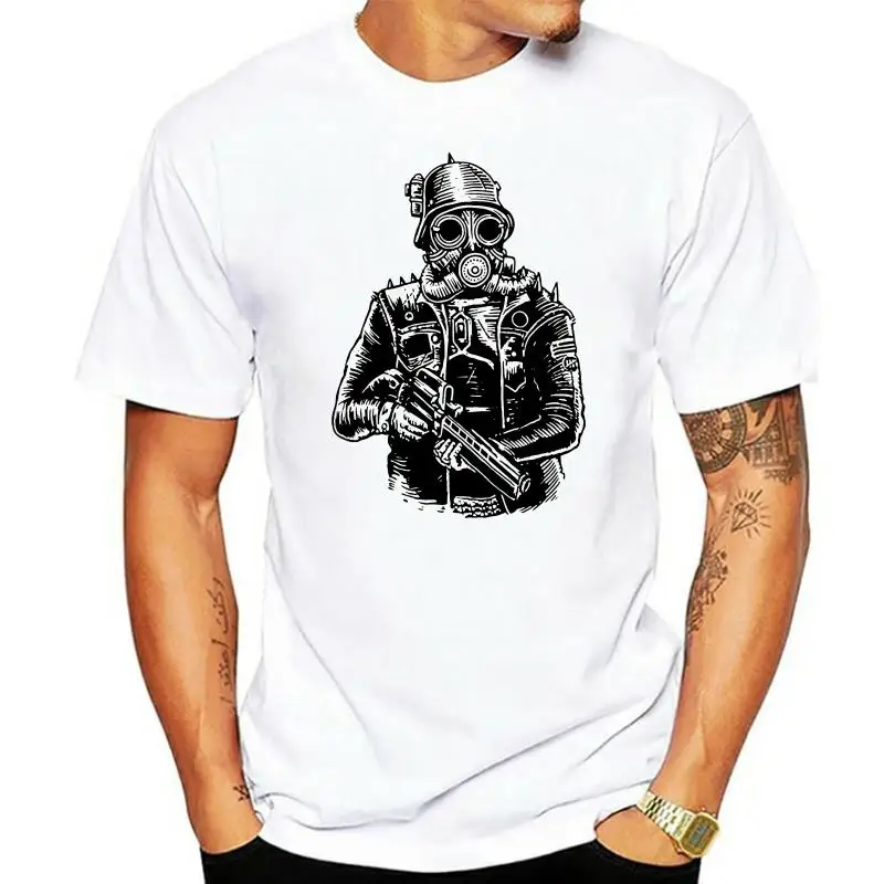 

Мужская Повседневная футболка в стиле стимпанк с солдатиком и противогаз