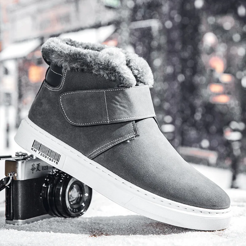 

Men Snow Boots Winter Keep Warm Ankle Boots Cotton Flats Shoes High Top Platform Sneakers Fur Casual Comfortable Bottines
