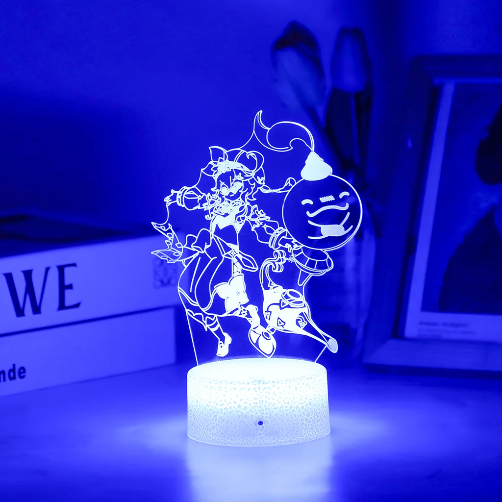 

Dori Genshin Impact 3D Led Night Lamp For Kid Cyno Anime Nilou Light Xiao Room Decor Base And Acrylic Board Are Sold Separately