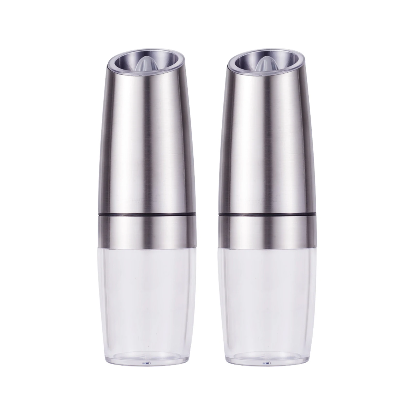 

2pcs Gravity Sensing Kitchen Tool Battery Powered Adjustable Coarseness Electric Salt Pepper Grinder Professional With Light ABS