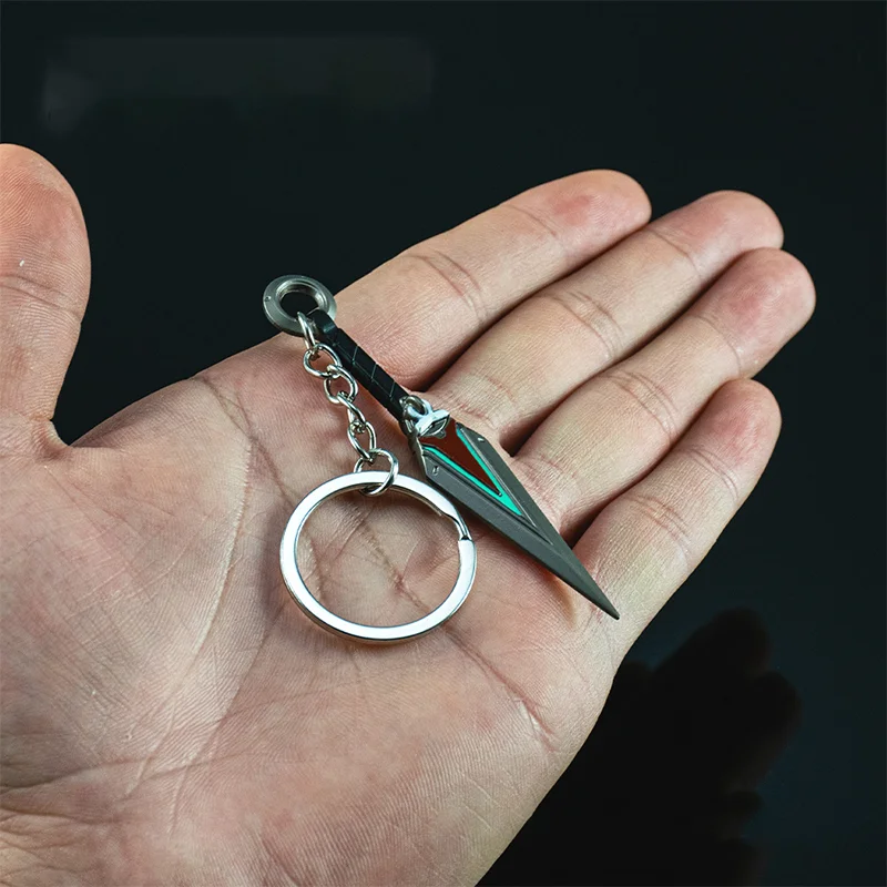 Фото Металлический брелок-нож 8 см, модель из игры Kiriko Kunai, модный мужской аксессуар, брелок-игрушечный меч, подарок для мальчиков №4