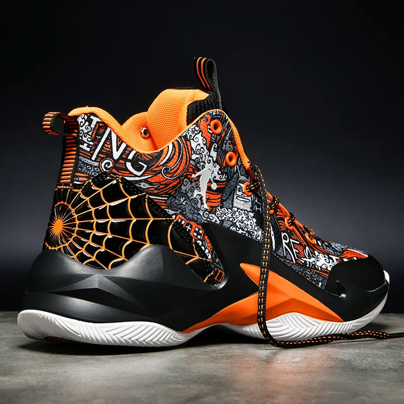 Men's Basketball Shoes Unisex Fashion Running Sneakers Graffiti Street Style Sports Shoes Cushioning Women High Top Gym Trainers