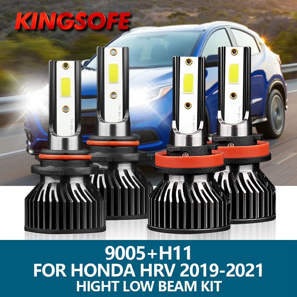

4X LED Headlight 9005 HB3 H11 Car Light 12000LM 72W 6000K White COB Chip Hight Low Beam Bulbs Kit For Honda HRV 2019-2021