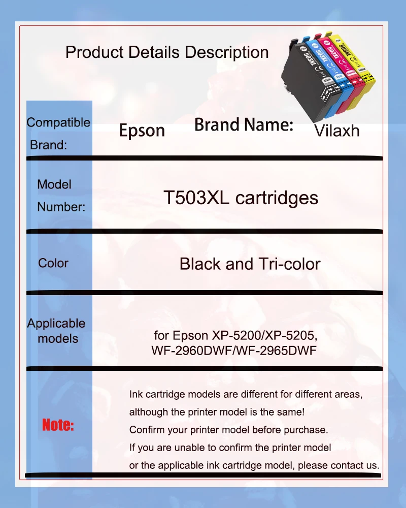 Совместимый картридж с чернилами VilaxhT503 503XL для EPSON