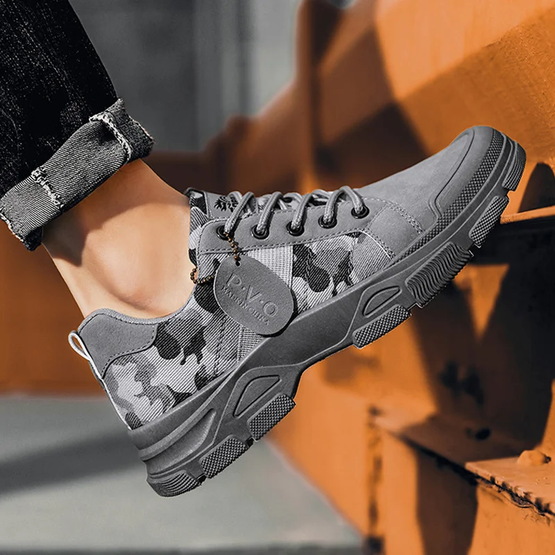 2022 Breathable Lace-up Casual Sneakers Fashion Trendy Camouflage Tooling Men's Shoes Low Top Comfortable Canvas Sports Shoes