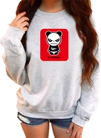 tide brand long sleeved sweater simple fashion womens hooded long sleeved sweater simple panda print pullover