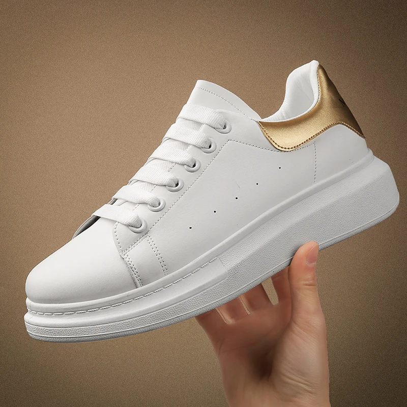 

2022 Spring New Skateboarding Shoes Men Fashion White Shoes Soft Comfortable Height Increasing Casual Sneakers Men Platform Shoe