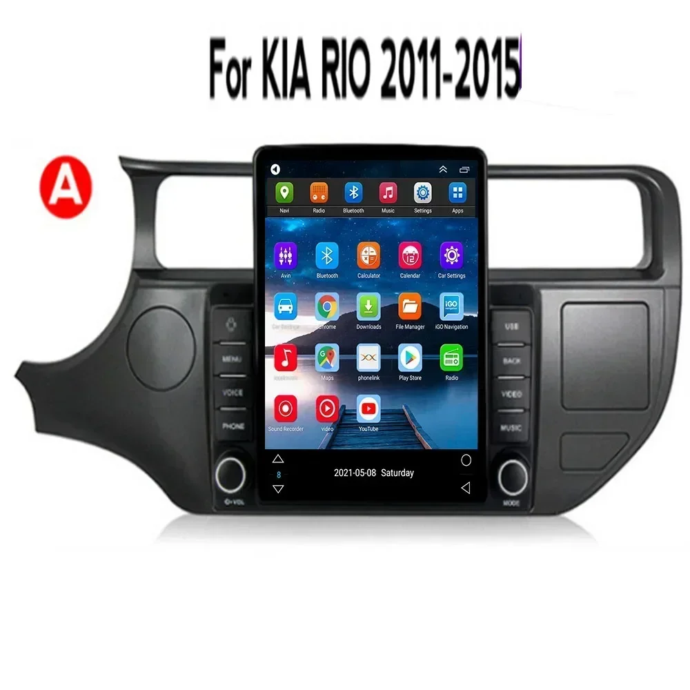 Для Tesla Style 2Din Android 13 Автомобильный радиоприемник для KIA K3 RIO 2011-2035 Мультимедийный