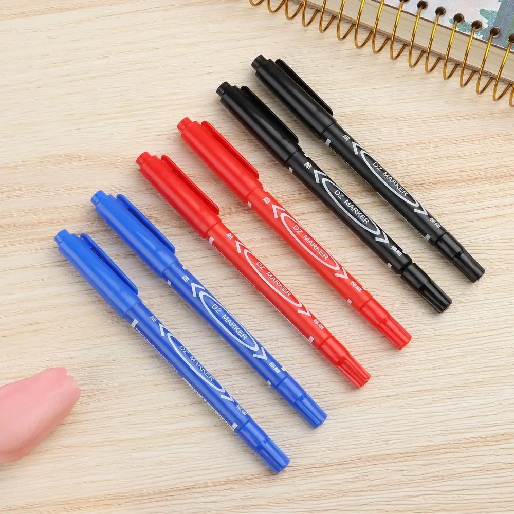 

Thin Nib Crude Nib Signature Tyre Markers Quick Drying Double Head Twin Tip Permanent Marker Pen Oily Waterproof Pens