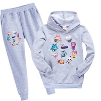 anime gabbys dollhouse cat clothes kids cute cat tastic hoodie pants 2pcs set sportsuit boys tracksuits baby girls clothing sets