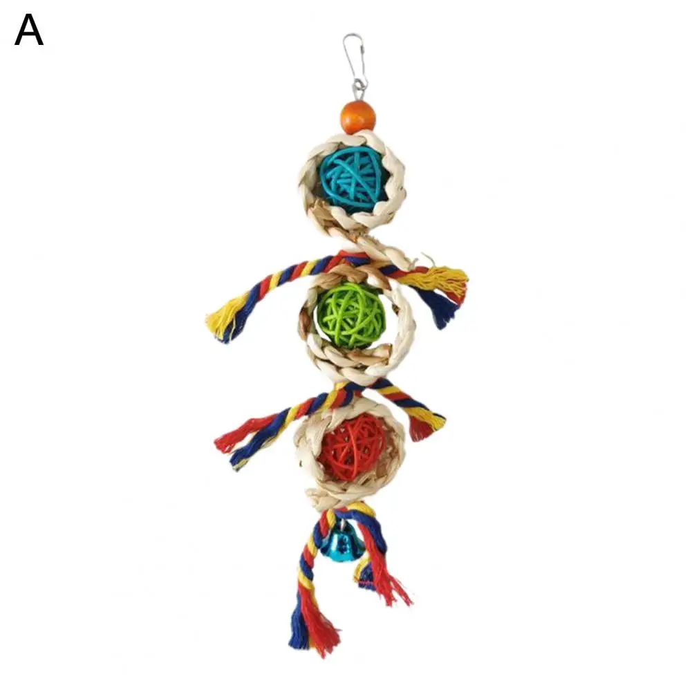 

Functional Bird Gnawing Toy Natural Materials Safe Corn Rind Colorful Beaded Loofah Bird Gnawing Toy Bird Toy Bird Chew Toy