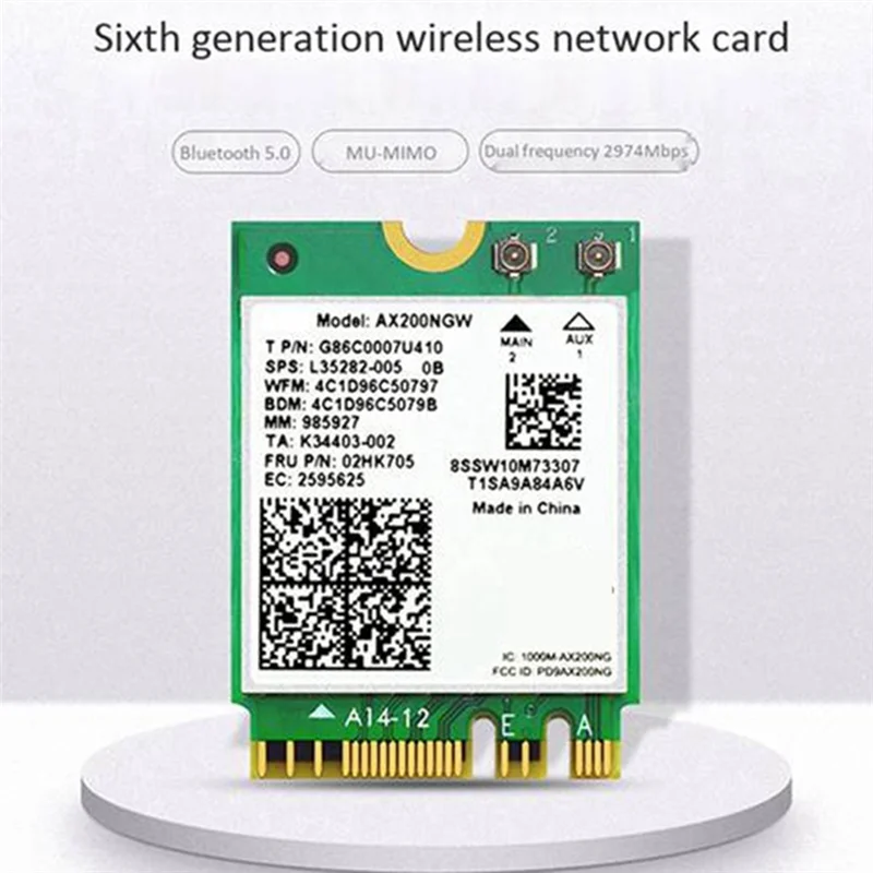 AX200 AX200NGW сетевая карта M.2 NGFF Wi-Fi Карта Bluetooth 5 0 6 2 4G/Φ 802.11Ac/Ax беспроводная адаптера