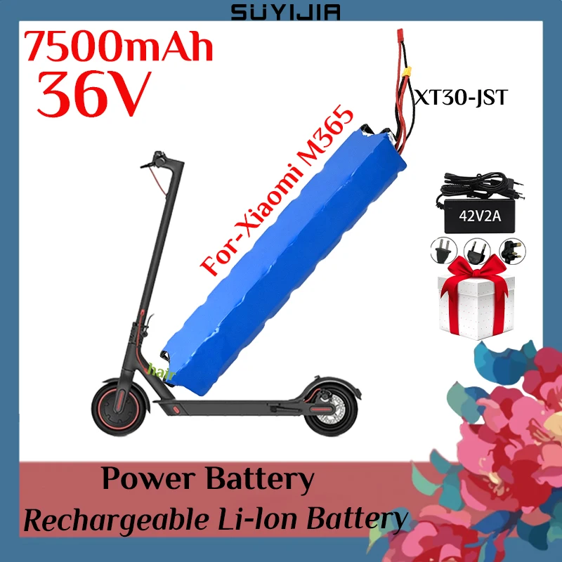 

18650 New 36V 7500mAh for Xiaomi M365 Scooter High Power Rechargeable Battery Pack Electric Scooter Hoverboard Built-in BMS