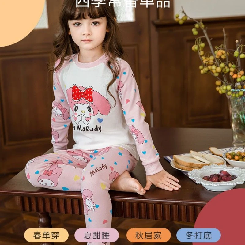 Осенняя одежда для девочек Sanrio Kuromi My melody Cinnamoroll осенние брюки из чистого хлопка