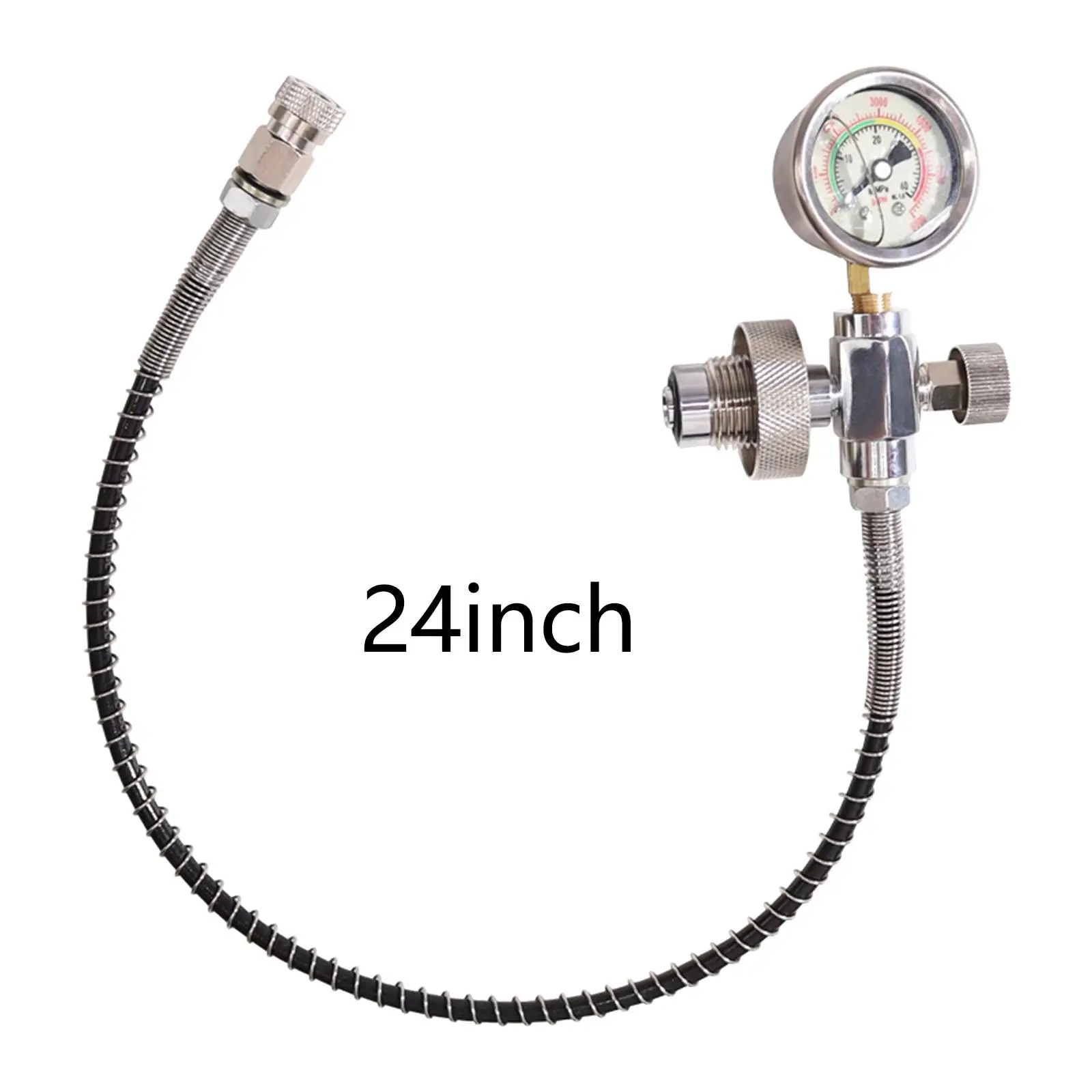 

Tank Fill Station Charging Adapter with Gauge CO2 Refill Adapter Din Valve Scuba Adapter