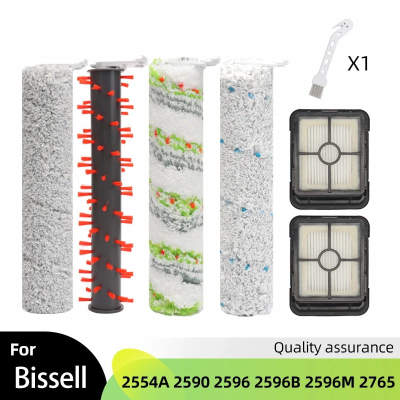 Main Brush HEPA Filter For Bissell Crosswave Cordless Max 2554 2554A 2590 2596 2596B 2596M 2765 2765F 2765Z 2767Z 2765E 2765N