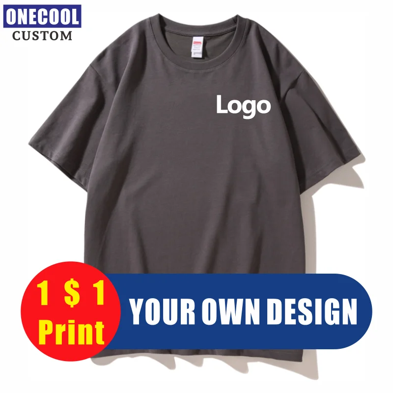 Camiseta de algodón informal de alta calidad para hombre y mujer, camisa con logotipo personalizado bordado, ropa de verano de 11 colores, estampado de texto de diseño de marca, ONECOOL
