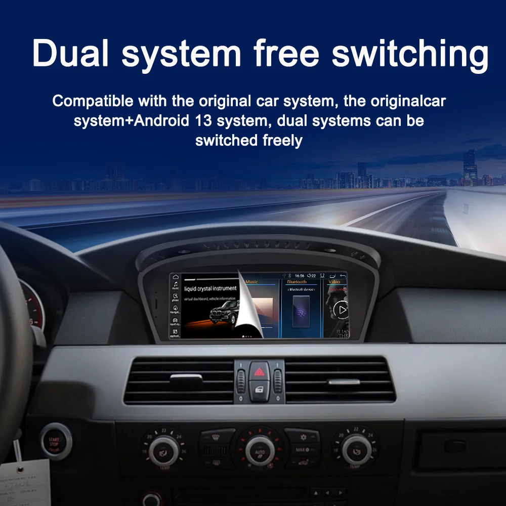 Автомобильный мультимедийный плеер на Android 14 с GPS Wi-Fi для BMW E60 E61 E62 E63 E90 E91 E92 2005-2012