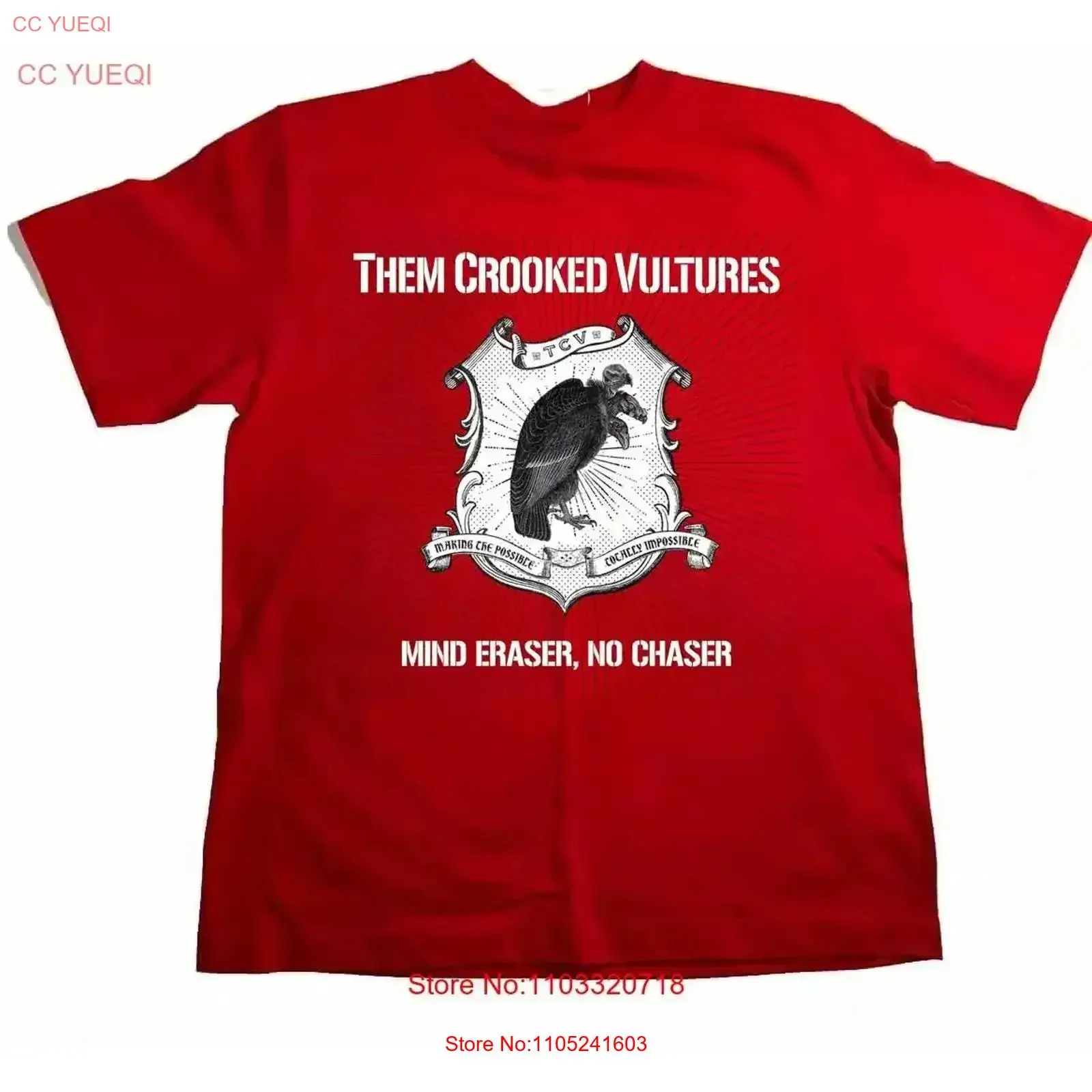 Фото Футболка Them Crooked Vultures Band Mind Eraser No Chase, полный размер S 5XL, винтажная стираная дышащая графика, удобная стильная футболка №1