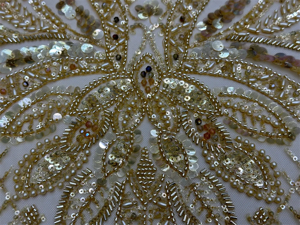 Нигерийская африканская кружевная ткань 2024 высококачественные бусины Hamdmade