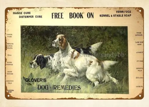Репродукции для бизнеса Glover's Dog Remedies металлическая жестяная вывеска