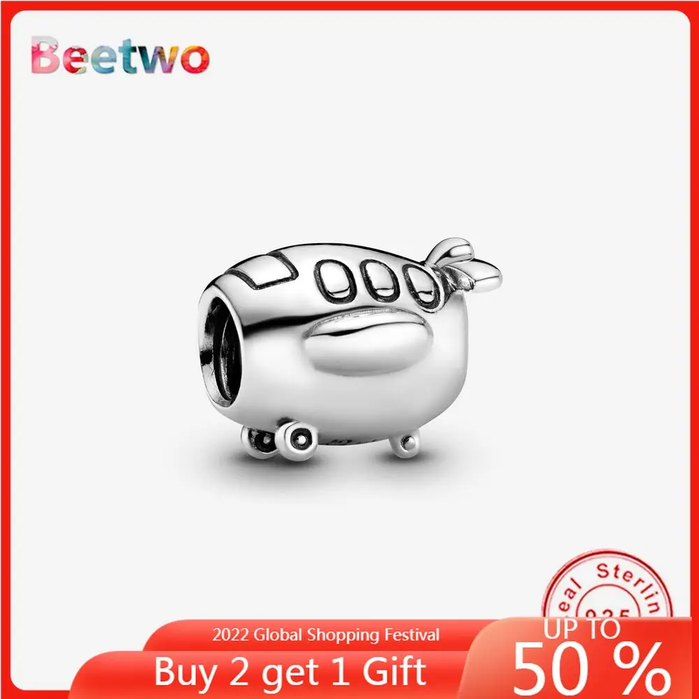 

100% 925 Sterling Silver Fit Original Pandora Charms Bracelet Airplane Travel Charm Beads Pendant Charm Berloque