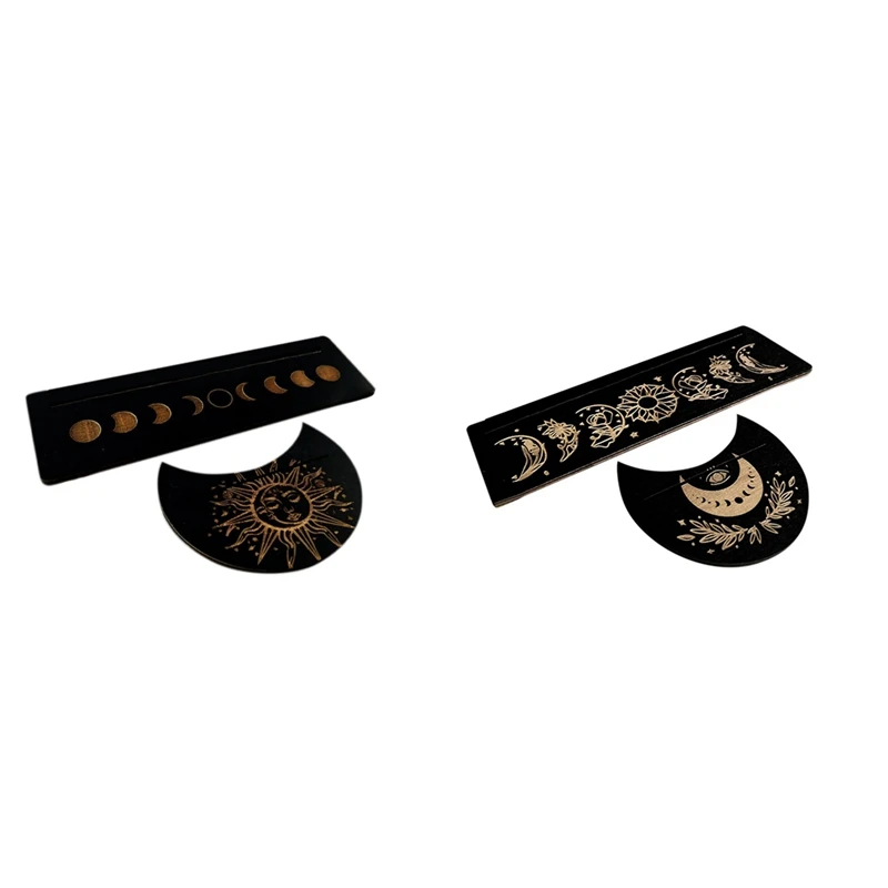 Деревянная подставка в форме луны для карточек Таро деревянный кронштейн
