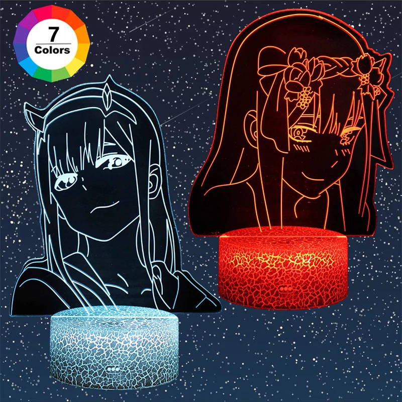 

Ночсветильник светодиодный в стиле аниме Zero Two 3D, 7 цветов