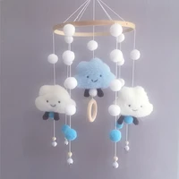 nordic style cloud fur ball wind chimes baby tent bed bells pendant crib decorations childrens room wall hanging decoration