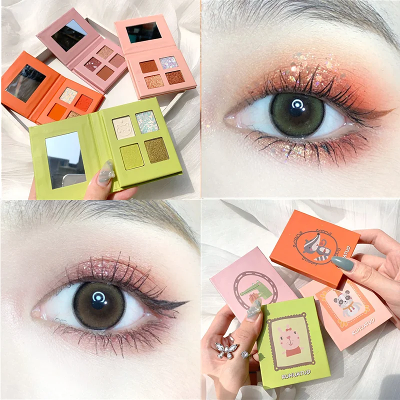 

Makeup Eyeshadow Pallete Makeup Brushes 4Colors Shimmer Pigmented Eye Shadow Palette Make Up Palette Cosmetics