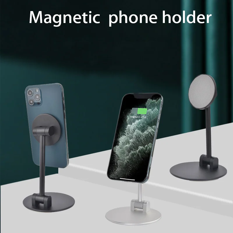 

Magnetic Phone Stand for Desk， Adjustable Aluminum Metal Phone Stand Holder Adjustable for Office/Home Compatible with iPhone