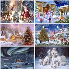 Алмазная 5D картина сделай сам с Санта-Клаусом, вышивка крестиком, полноразмернаяКруглая Мозаика, рождественские Стразы со снеговиком, украшение для дома