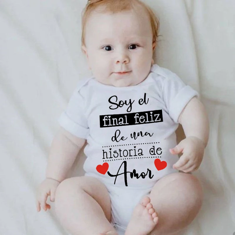 Funny Newborn Baby Romper Infant Short Sleeve Baby Body Clothes Spanish Print Boy Girl Toddler BodySuit Born Crawling Baby 0-24M