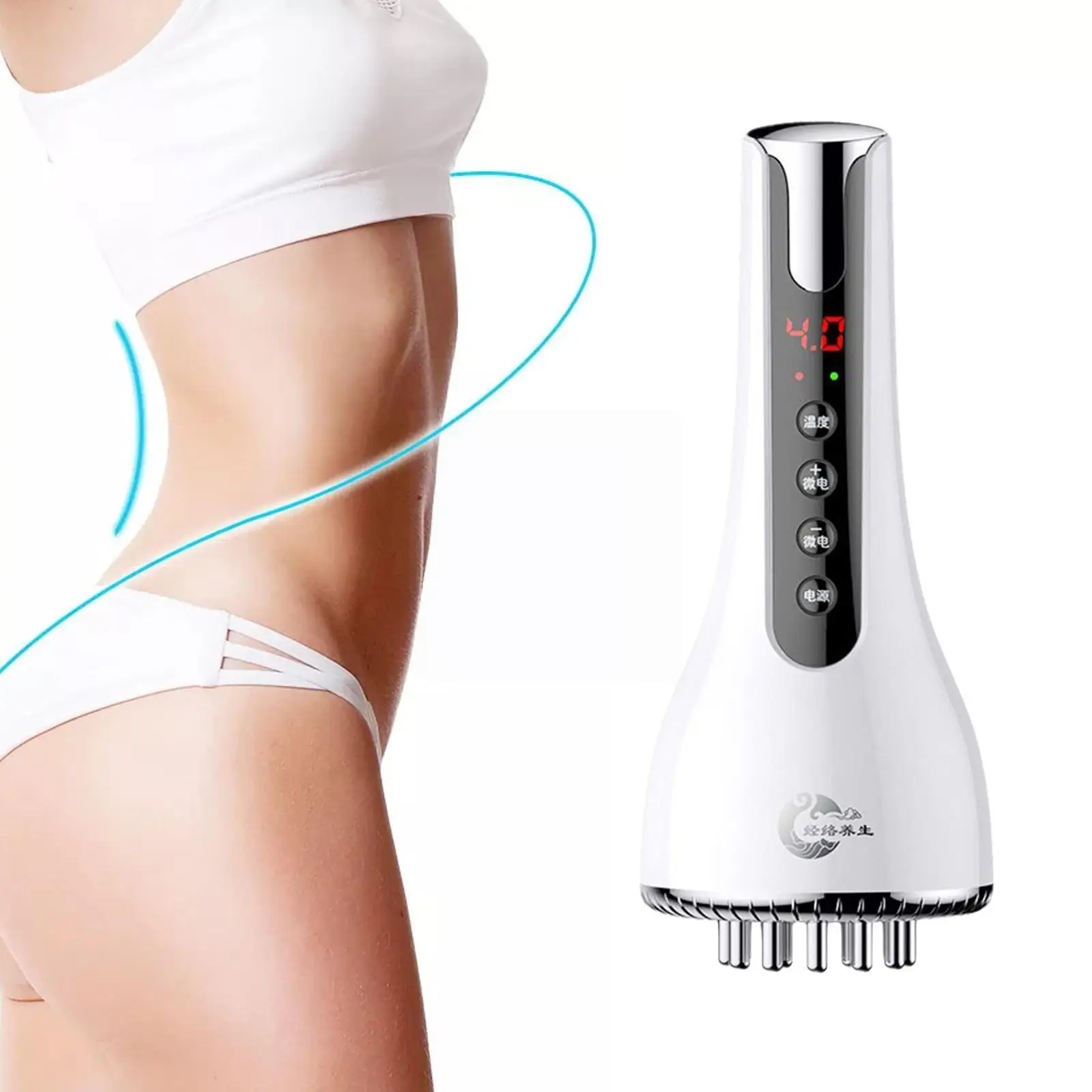 

Body Slim Massager Infrared Therapy Gua Sha Scraping Meridian Scraping Massager Electric Fat Massager Cellulite Anti K6m7