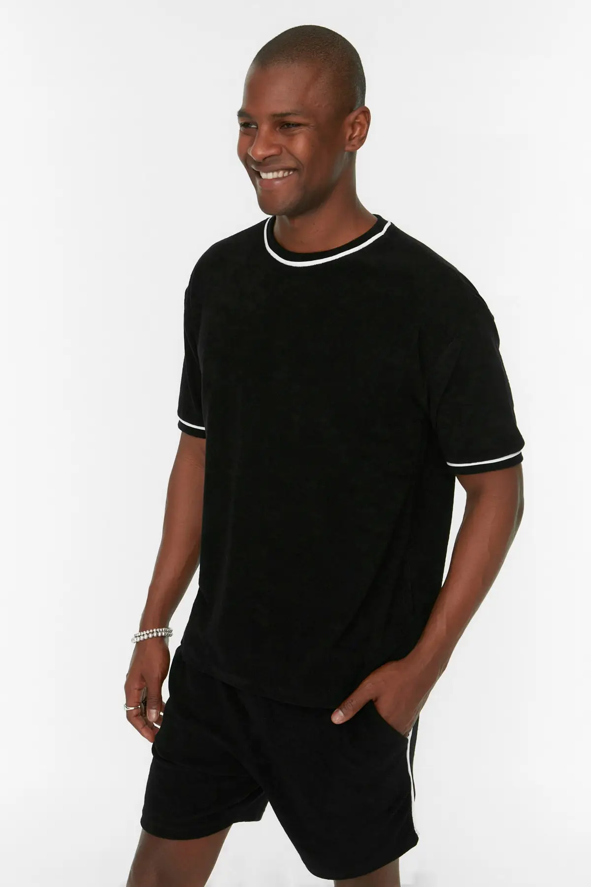 

Men's Relaxed Fit contrast Biye detailed towel t-shirt TMNSS22TS1261