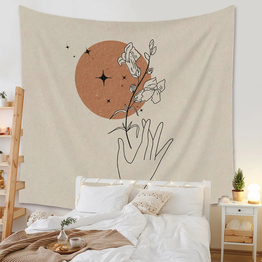 

Bohemian Tapestry Room Decor Hanging Mandala Decorative Cloth Fabric Painting Modern Simple Style TV Background MLD Serie Part-1