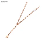 Цепочка BOBOTUU женская из нержавеющей стали, модный чокер в богемном стиле со звездами, Пляжное Ювелирное Украшение, кулон с жемчугом, BN20274