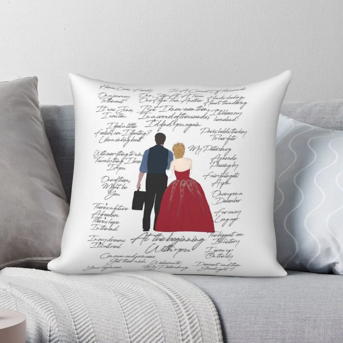 

Anya Dmitry Quotes Square Pillowcase Polyester Linen Velvet Printed Zip Decor Car Cushion Cover 18"