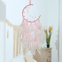 creative moon dream catcher pink series home bedroom pendant feather pendant birthday creative gift wall decoration wind chime