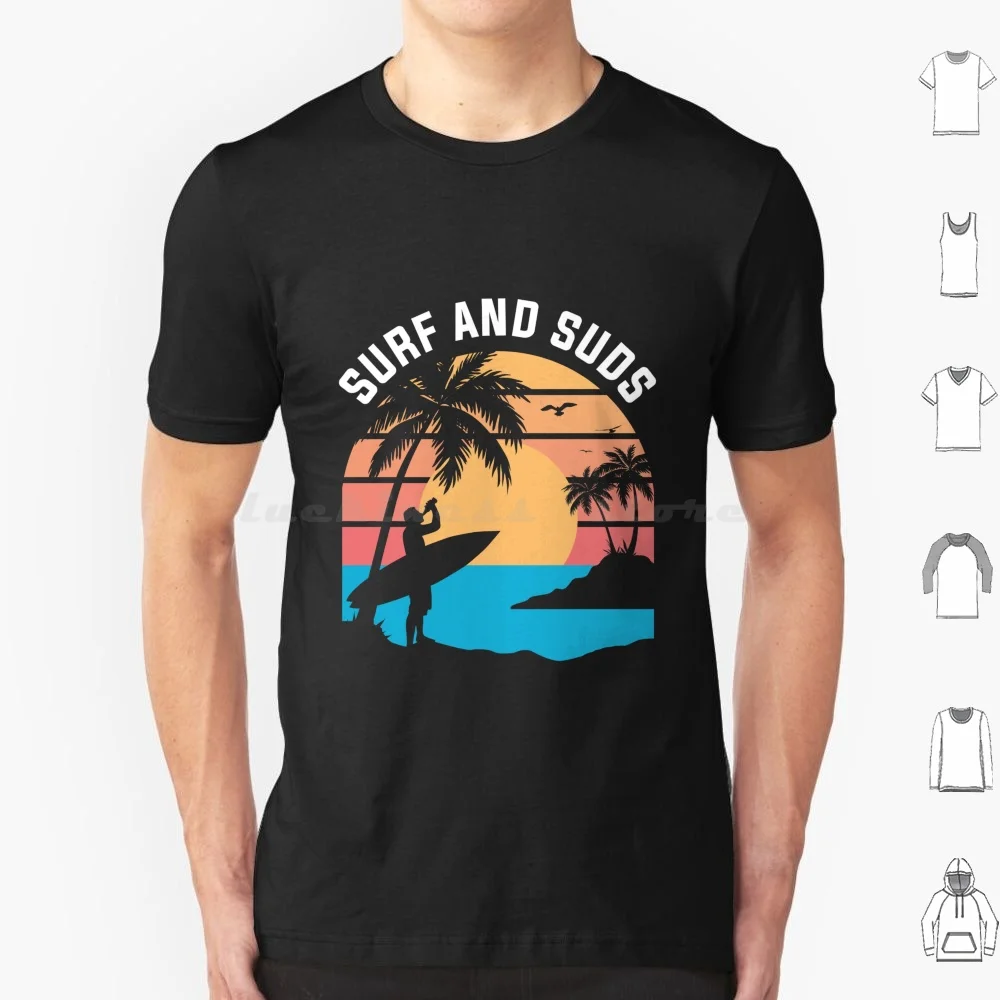 Ретро Закат Серфер пиво футболка большого размера 100% хлопок Byfab винтажный закат