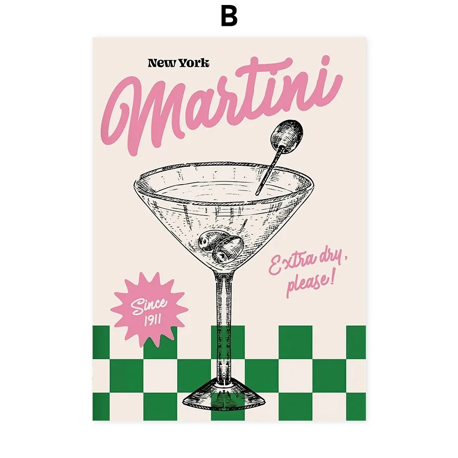 

Еда Кухня Цветок Коктейль Минимализм Абстрактные Плакаты Галерея Настенное Искусство Холст Картина Принты Декор Спальни