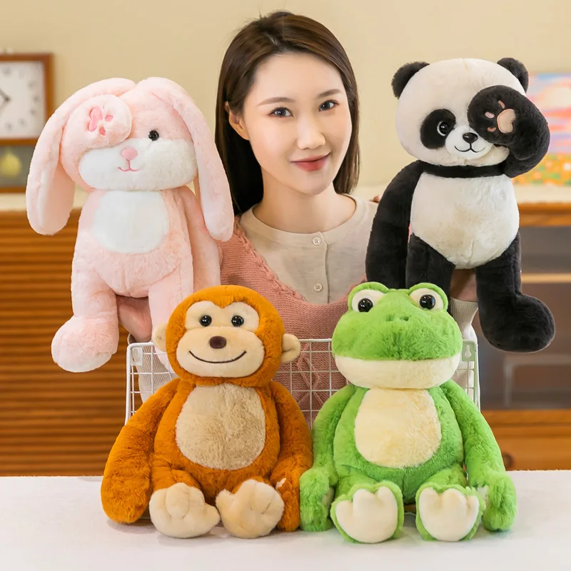 

Cute Peekaboo Animal Plush Toys Hide Seek Cat Monkey Panda Frog Stuffed Animals Doll Cover Eyes Dolls Hugging Pillow Kids Gifts