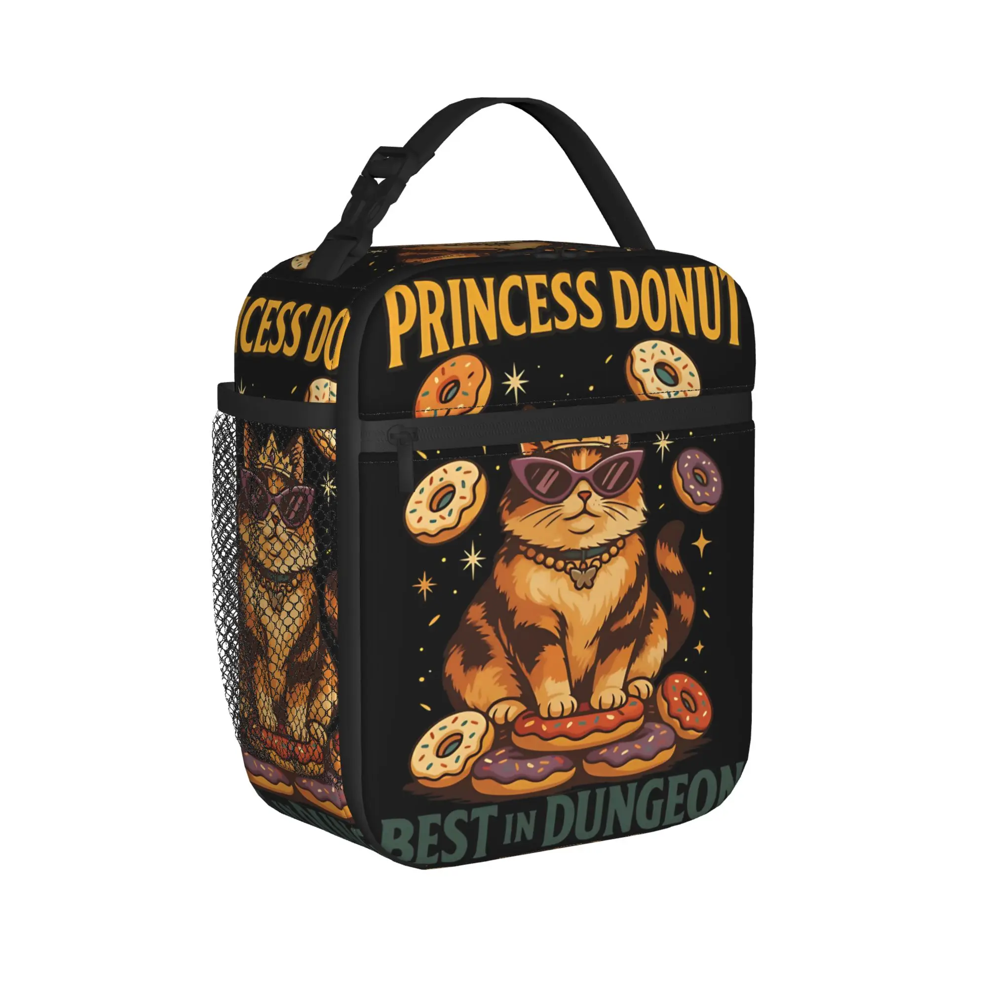 Фото Изолированные сумки для обедов Princess Donut Dungeon Crawler Carl, большие многоразовые сумки-холодильники, сумки-тоуты для обедов, дорожные сумки для хранения продуктов №2