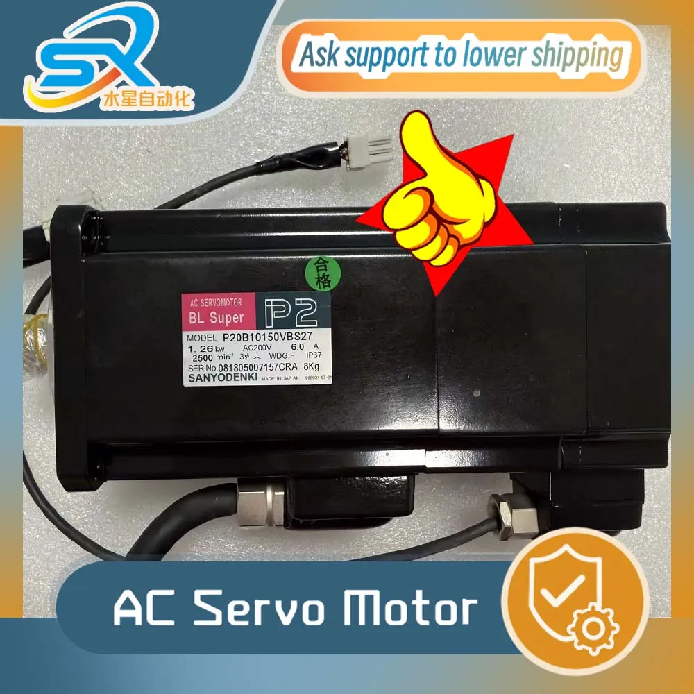 Фото 100% Проверенный серводвигатель переменного тока SANYO DENKI P20B10150VBS27 1.26 кВт №1