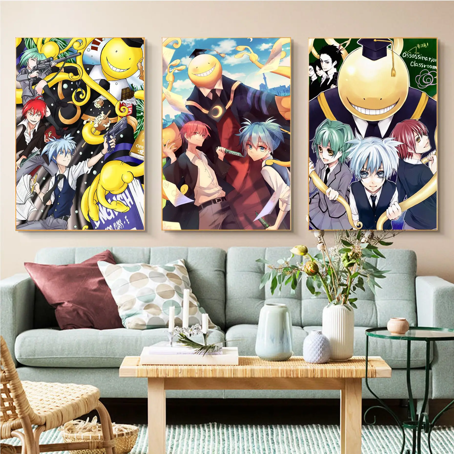 

Anime Assassination Classroom Whitepaper Poster Vintage Room Home Bar Cafe Decor Stickers Wall Painting