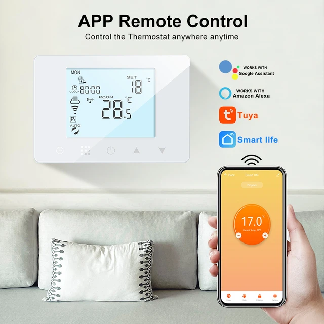 Aubess WiFi Smart Thermostat Wall-Hung Gas Boiler Water Electric Gas Temperature Controller Device Work With Alexa Google Home 3