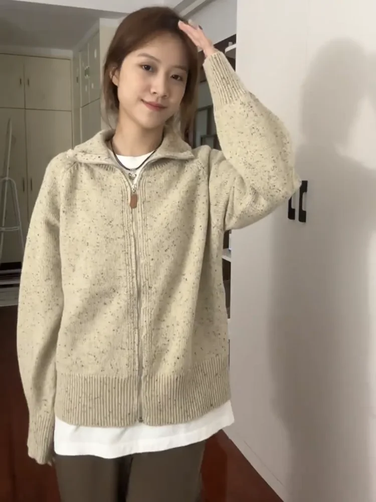 Французский sle Ретро Разное Короткий вязаный кардиган Женский осенне-зимний