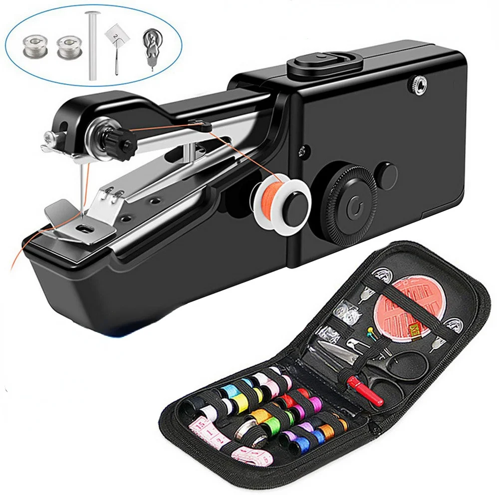 

New Portable Sewing Machine Mini Handheld Sewing Machine Cordless Electric Stitch Household Tool for Fabric Clothes