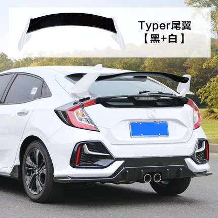 

Задний спойлер для хэтчбека Honda Civic 2016, 2017, 2018, 2019, 2020 10-го поколения FK7, тип R, стиль тюнинга крыши, крыши, крыла, багажника, украшение для губ