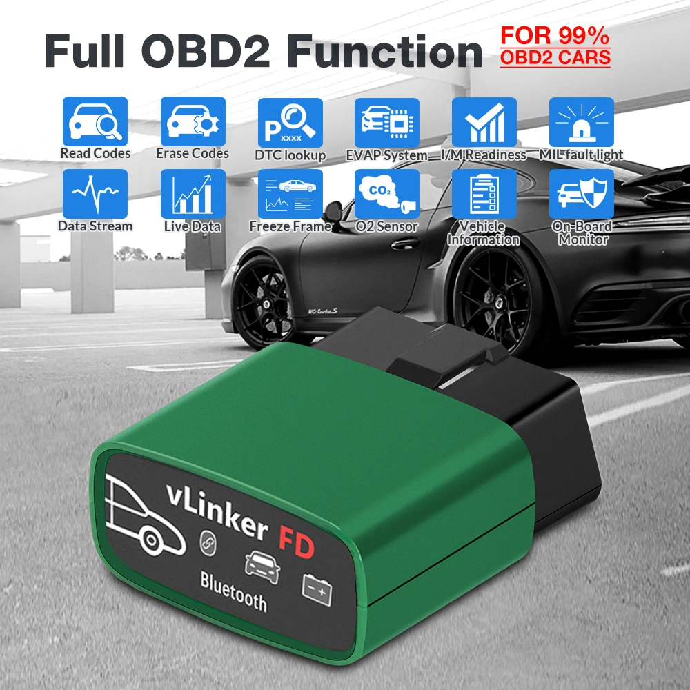 Фото НОВЫЙ Vgate vLinker FD FD + для Mazda для Ford ELM327 BT OBD2 считыватель кодов для Android, Windows и IOS Автомобильный диагностический инструмент MS CAN №3